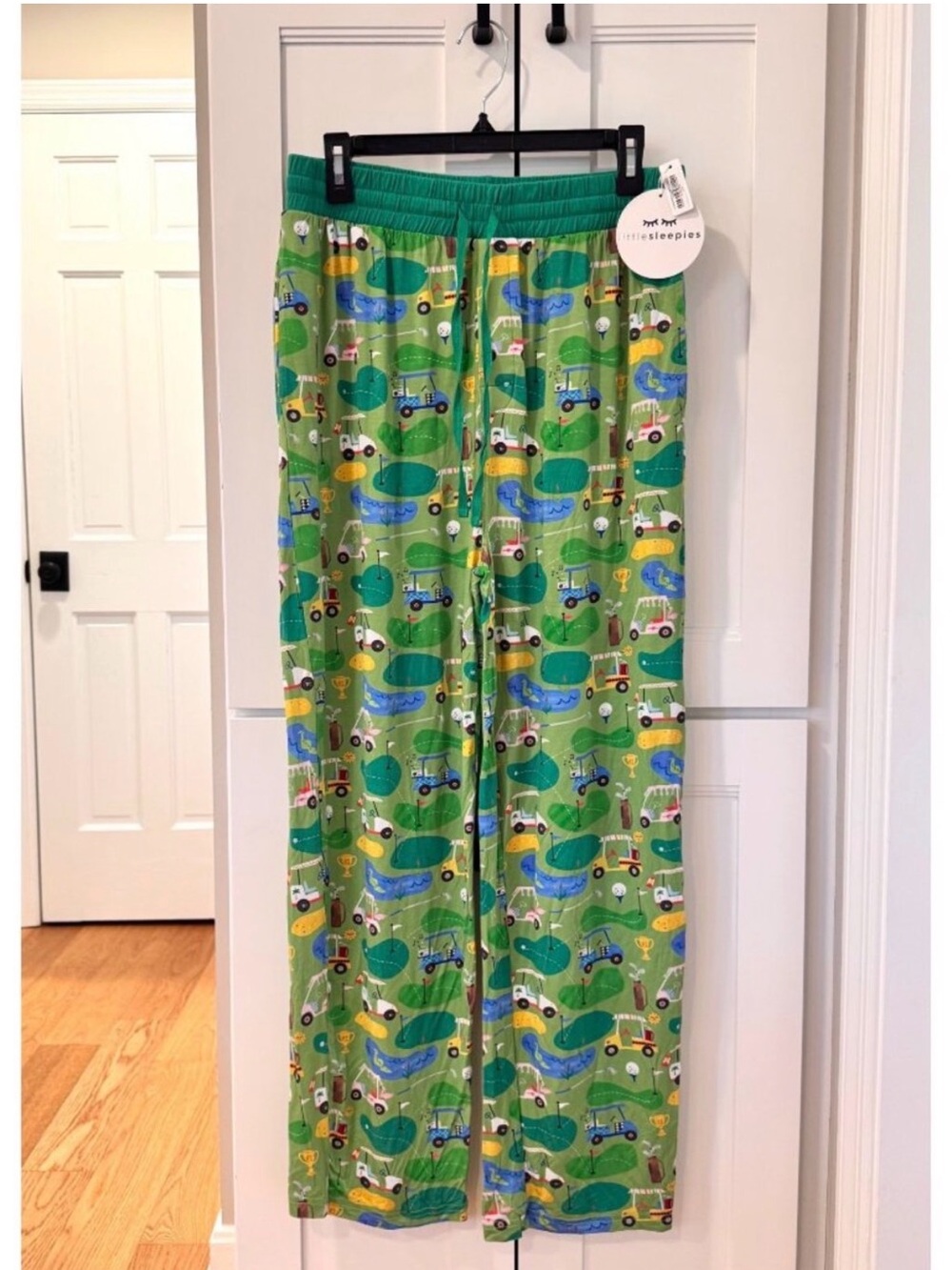 NWT Little Sleepies Mens Size Large Golf Print Pajama Pants Fairway Fun Green